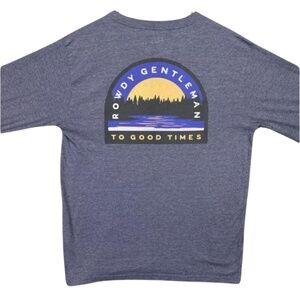Rowdy Gentleman Graphic Tee Heather Blue Medium